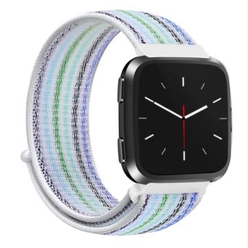 For Fitbit Versa 1 / 2 Universal Nylon Strap Watch Band(Blue Pinstripe)
