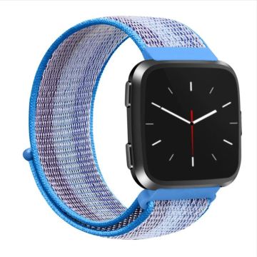 For Fitbit Versa 1 / 2 Universal Nylon Strap Watch Band(Lake Blue)