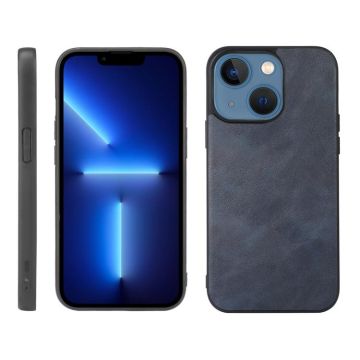For iPhone 13 mini Cowhide Texture PU Phone Case (Blue)