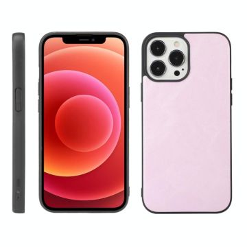 For iPhone 12 / 12 Pro Cowhide Texture PU Phone Case(Pink)