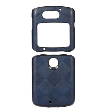 For Motorola Moto Razr 5G Weave Plaid PU Phone Case(Blue)