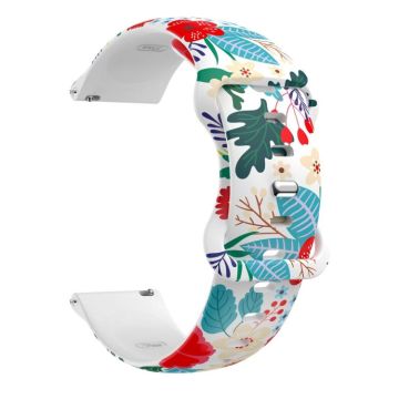 For Samsung Galaxy Watch Active Printing Butterfly Buckle Silicone Watch Band(Flowers)
