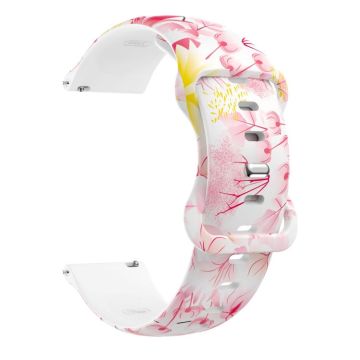 For Samsung Galaxy Watch Active Printing Butterfly Buckle Silicone Watch Band(Pink Dandelion)