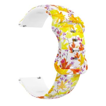 For Samsung Galaxy Watch Active Printing Butterfly Buckle Silicone Watch Band(Maple Leaf)