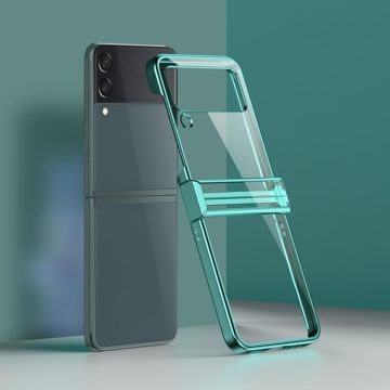 For Samsung Galaxy Z Flip3 5G Electroplated Transparent PC Phone Case(Green)