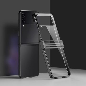 For Samsung Galaxy Z Flip3 5G Electroplated Transparent PC Phone Case(Black)