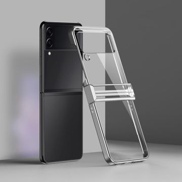 For Samsung Galaxy Z Flip3 5G Electroplated Transparent PC Phone Case(Silver)