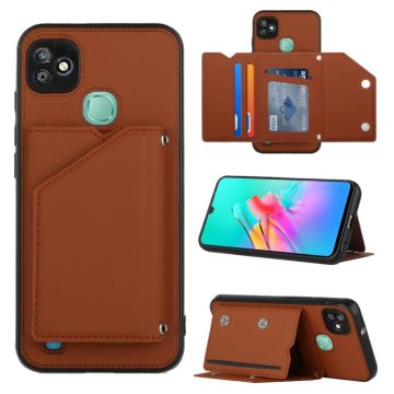 For Infinix Smart HD 2021-X612 Skin Feel PU + TPU + PC Phone Case(Brown)