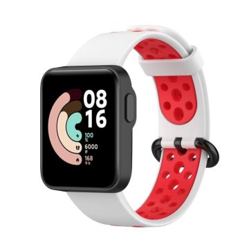 For Xiaomi Redmi Watch 2 Two-color Silicone Watch Band(White Red)