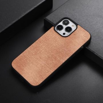 For iPhone 13 Pro Max Brugg Texture PU+TPU+PC Shockproof Phone Case  (Khaki)