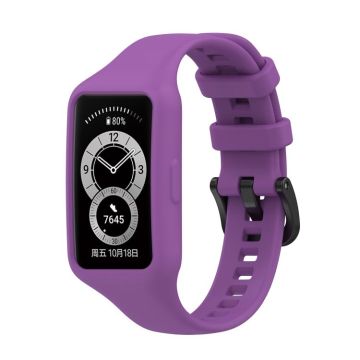 For Huawei Band 7 Integrated Silicone Watch Band(Dark Purple)