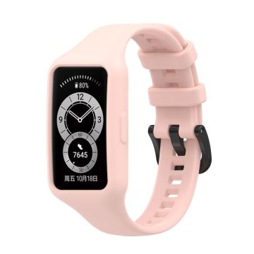 For Huawei Band 7 / 6 Pro / 6 / Honor Band 7 / 6 Universal Integrated Silicone Watch Band(Light Pink)