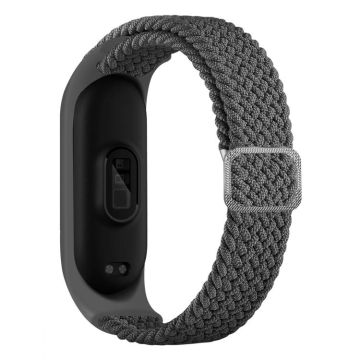 For Xiaomi Mi Band 7 Adjustable Nylon Braided Elasticity Watch Band(Grey)