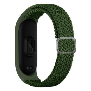 For Xiaomi Mi Band 7 Adjustable Nylon Braided Elasticity Watch Band(Green)