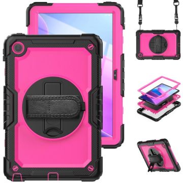 For Lenovo Tab M10 Plus 10.6 3rd Gen 2022 Silicone + PC Tablet Case(Rose Red + Black)