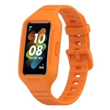 For Huawei Band 10 / 9 / 8 / 7 / 6 Universal Integrated Silicone Watch Band(Orange)