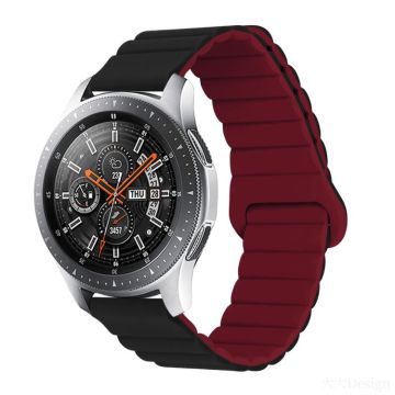 For Xiaomi Haylou Smart Watch 2 LS02 / RS4 / RS4 Plus 20mm Reverse Buckle Magnetic Silicone Watch Band(Black Wine Red)