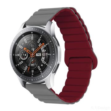 For Xiaomi Haylou Smart Watch 2 LS02 / RS4 / RS4 Plus 20mm Reverse Buckle Magnetic Silicone Watch Band(Grey Wine Red)