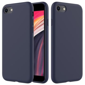 For iPhone SE 2022 / SE 2020 Shockproof Full Coverage Silicone Soft Protective Case(Dark Blue)