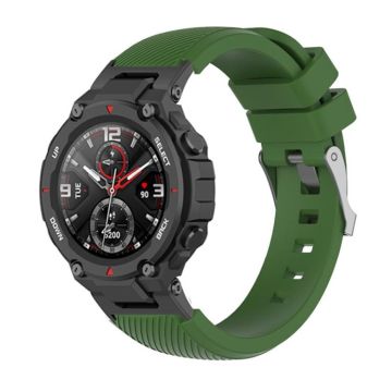 For Amazfit T-Rex / T-Rex Pro / Ares Twill Silicone Watch Band(Army Green)