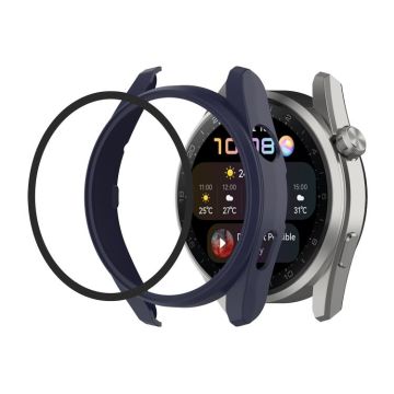 For Huawei Watch3 Pro New PC + Tempered Glass Integrated Protective Watch Case(Midnight Blue)
