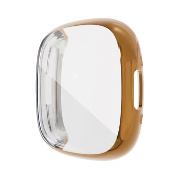 For Fitbit Versa 4 / Sense 2 Electroplating Full Coverage TPU Watch Case(Gold)