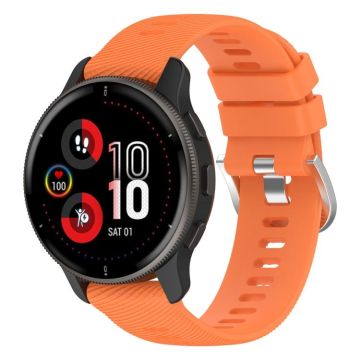 For Garmin Venu 2Plus 20mm Cross Textured Silicone Watch Band(Orange)