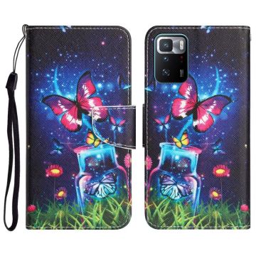 For Xiaomi Redmi Note 10 Pro 5G Colored Drawing Leather Phone Case(Bottle Butterfly)