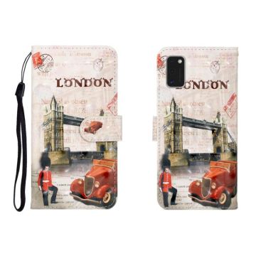 For Galaxy A41 3D Colored Drawing Horizontal Flip Leather Case with Holder & Card Slot & Wallet(Car Tower)