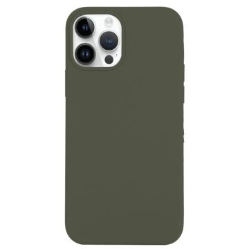 For iPhone 14 Pro Max Solid Silicone Phone Case(Olive Green)