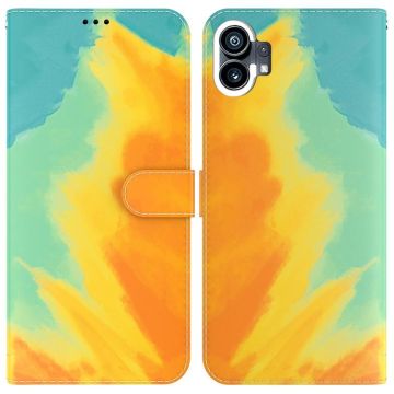 For Nothing Phone 1 Watercolor Pattern Flip Leather Phone Case(Autumn Leaf)