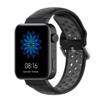 For Xiaomi Watch / Huawei Honor S1 18mm Two Color Sport Watch Band(Black + Grey)