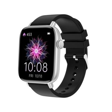 T49 1.9 inch HD Square Screen Smart Watch Supports Heart Rate Monitoring/Bluetooth Calling(Silver Black)