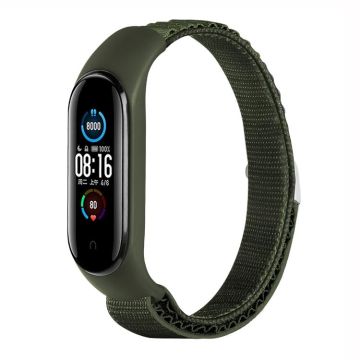 For Xiaomi Mi Band 3 / 4 / 5 / 6 / 7 Nylon Loop Watch Band(Green)