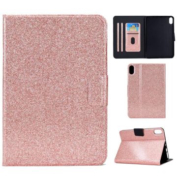 For  iPad 2025 / 2022 Varnish Glitter Powder Smart Leather Tablet Case(Rose Gold)
