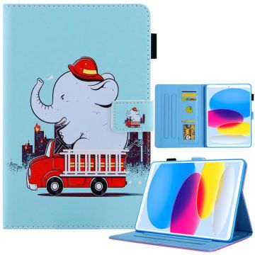 For iPad 2025 / 2022 Colored Drawing Leather Smart Tablet Case(Fire Elephant)