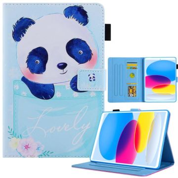 For iPad 2025 / 2022 Colored Drawing Leather Smart Tablet Case(Cup Panda)