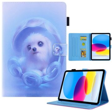 For iPad 2025 / 2022 Colored Drawing Leather Smart Tablet Case(Blue Dog)