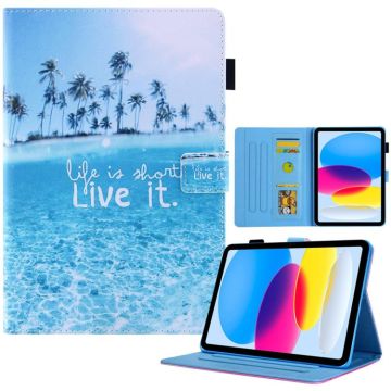 For iPad 2025 / 2022 Colored Drawing Leather Smart Tablet Case(Beach)