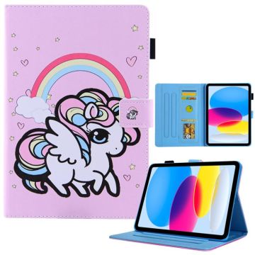 For iPad 2025 / 2022 Colored Drawing Leather Smart Tablet Case(Rainbow Unicorn)