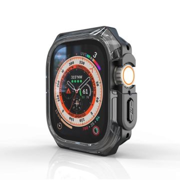 For Apple Watch Ultra 49mm / Ultra 2 49mm Double Color Armor Shockproof Case(Transparent Black)