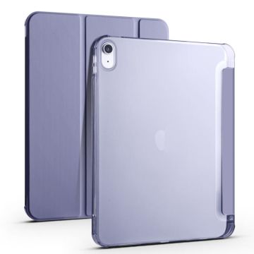 For iPad 2025 / 2022 Four-corner Airbag Shockproof Three-fold Tablet Leather Case(Purple)