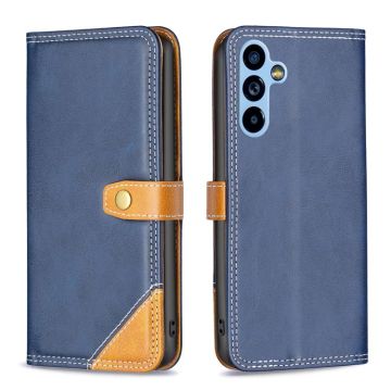 For Samsung Galaxy A54 5G Color Matching Double Sewing Thread Leather Phone Case(Blue)