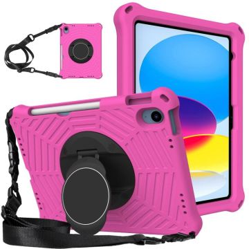 For iPad 2025 / 2022 Spider King Silicone Protective Tablet Case(Rose Red)