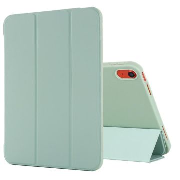 For iPad 2025 / 2022 Tri-fold Holder Tablet Leather Case(Matcha Green)