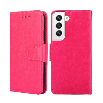 For Samsung Galaxy S23+ 5G Crystal Texture Leather Phone Case(Rose Red)