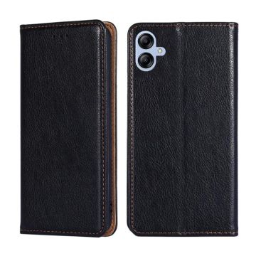 For Samsung Galaxy A04E Gloss Oil Solid Color Magnetic Leather Phone Case(Black)