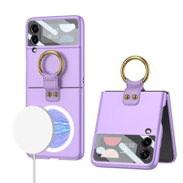For Samsung Galaxy Z Flip3 5G GKK MagSafe Ultrathin Integrated Shockproof Phone Case with Ring Holder(Purple)