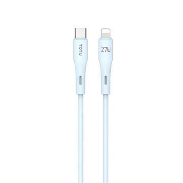 TOTU BPD-013 Skin Sense Series Type-C to 8 Pin Silicone Fast Charging Data Cable, Length:1m(Blue)