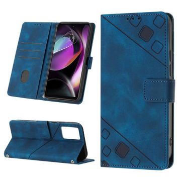 For Motorola Moto G 5G 2023 Skin-feel Embossed Leather Phone Case(Blue)
